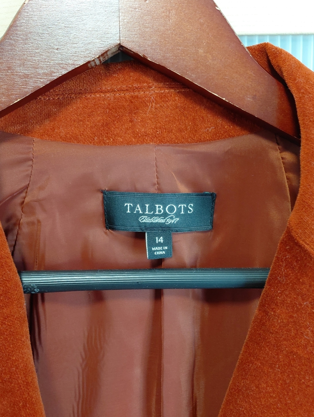 Talbots Rust Velvet Single-Button Blazer - Picture 3 of 9